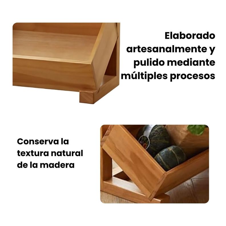 Estante De Madera Maciza 3 Niveles Cocina Exhibicion-4