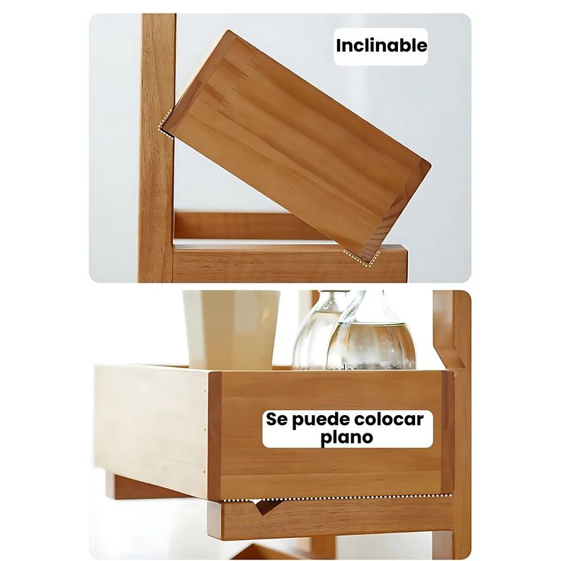 Estante De Madera Maciza 3 Niveles Cocina Exhibicion-5