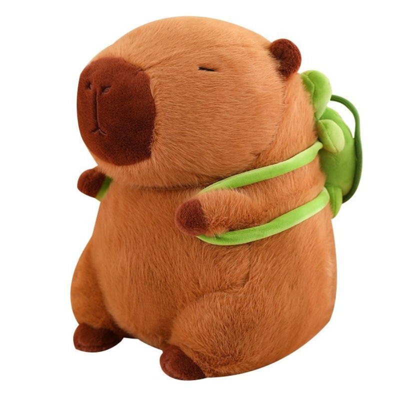 Peluche De Capibara Kawaii Carpincho Mochila Tortuga 40cm-0