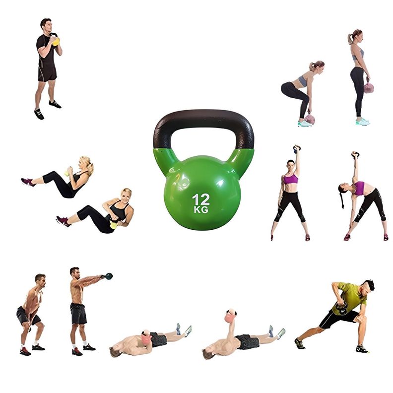 Pesa Rusa Kettlebell 12kg Acero Y Vinilo-4