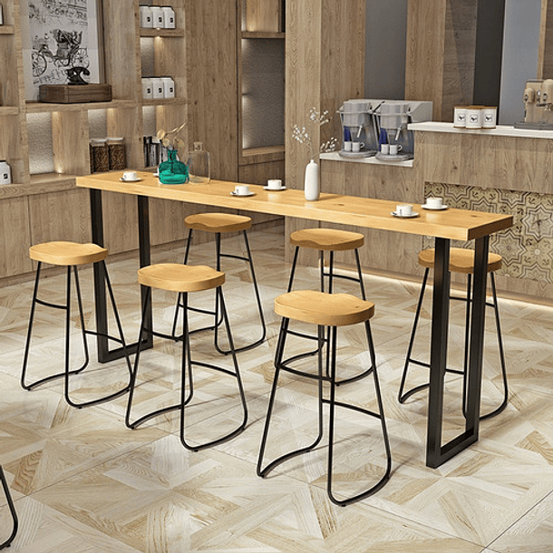 Silla De Bar 65 Cm Taburete Barra Asiento Madera Mostrador-2