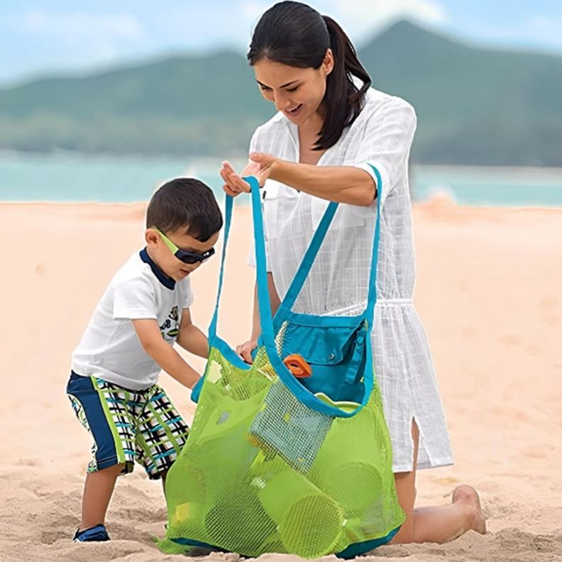 Bolsa De Malla Portátil Unisex Almacenamiento Juguetes Playa-3