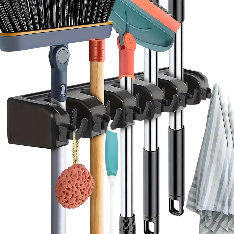 Soporte Útiles De Aseo Hogar Escobas Organizador Estático-0