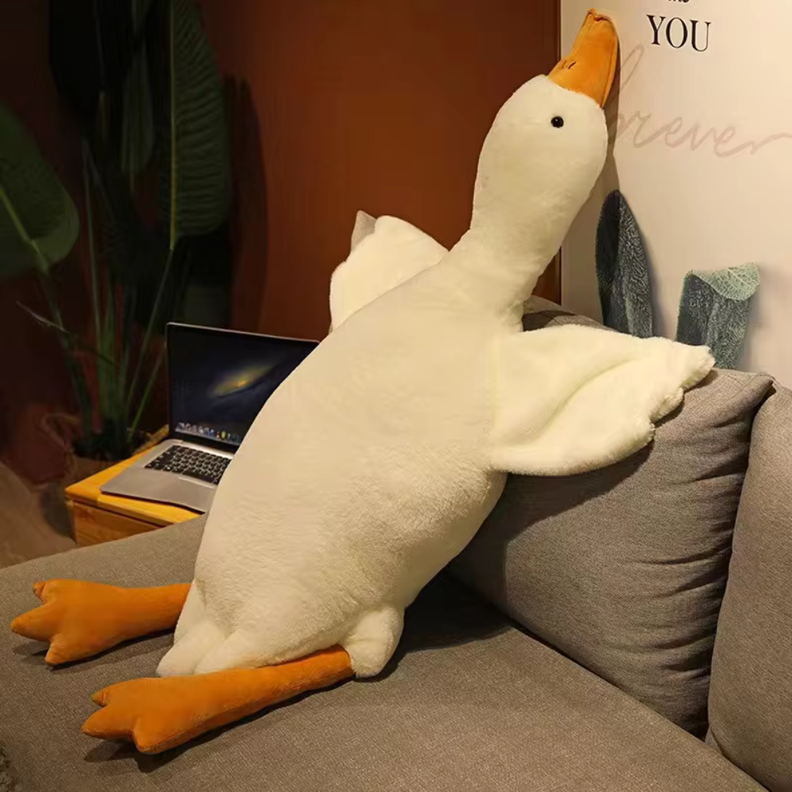 Peluche Ganso De Felpa Kawaii Almohada Gigante Suave 160cm-3