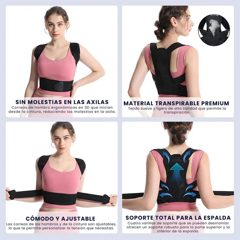 Corrector De Postura Espalda Faja Ajustable Unisex-4