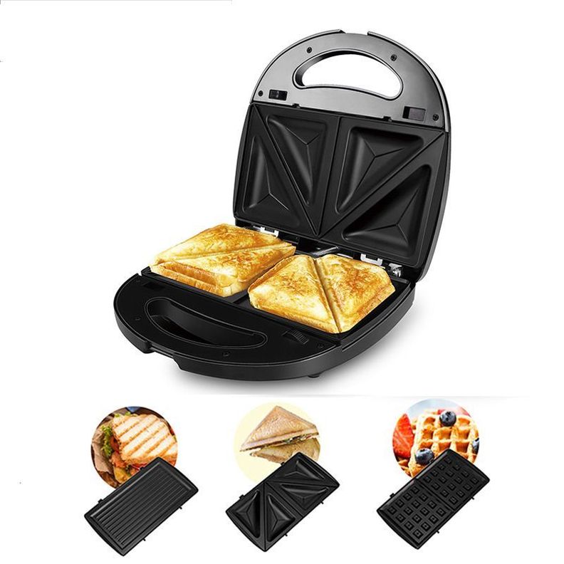 Sandwichera 3 en 1 Multiuso de Desayuno, Tostadas, Waffles