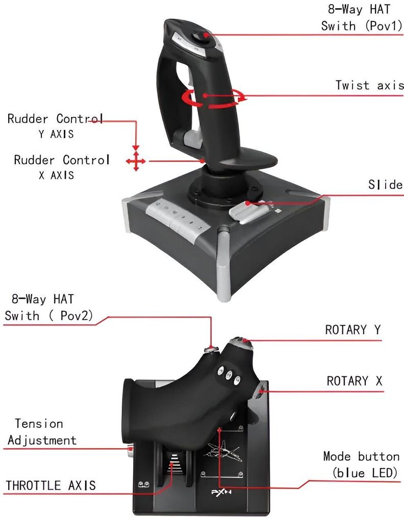 Joystick Para Simulador De Vuelo Mando Pxn-2119 Pc/xbox/ps4-4