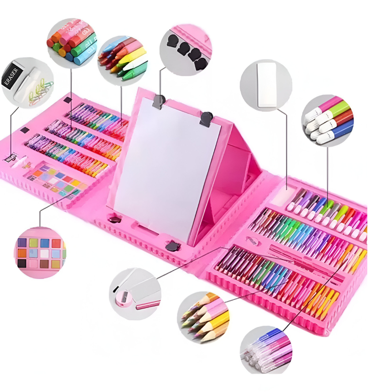 Kit De Dibujo Y Pintura Maleta 208 Piezas Para Niños-1