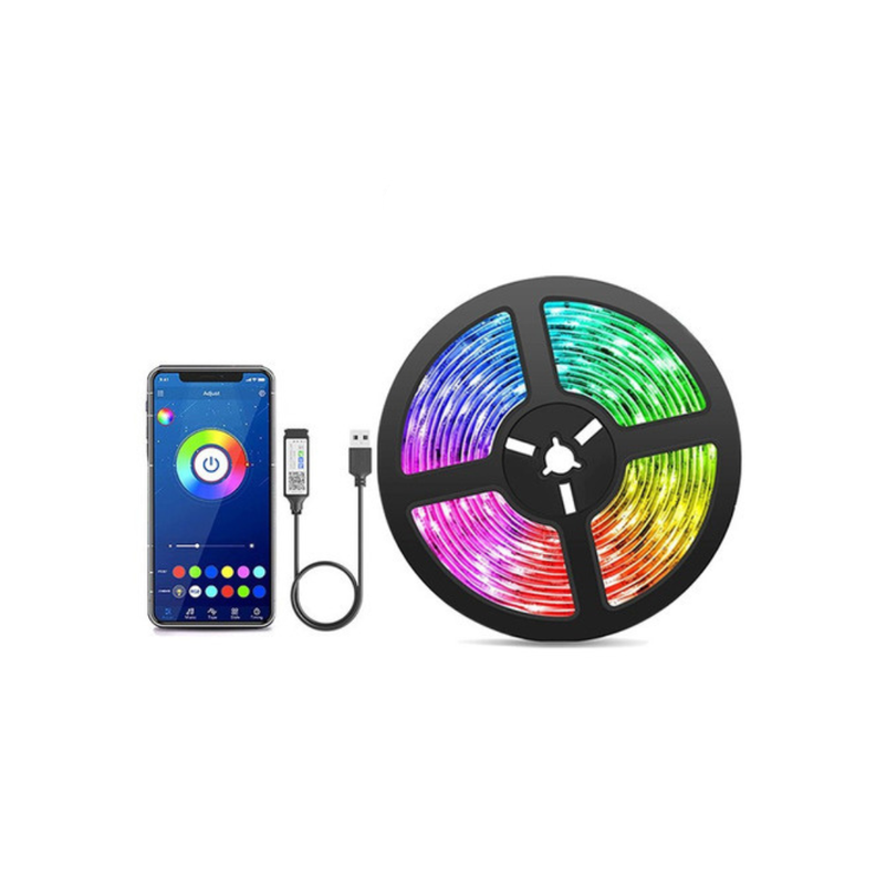 Kit de Luces de tira RGB Flexible, Bluetooth, voz-0