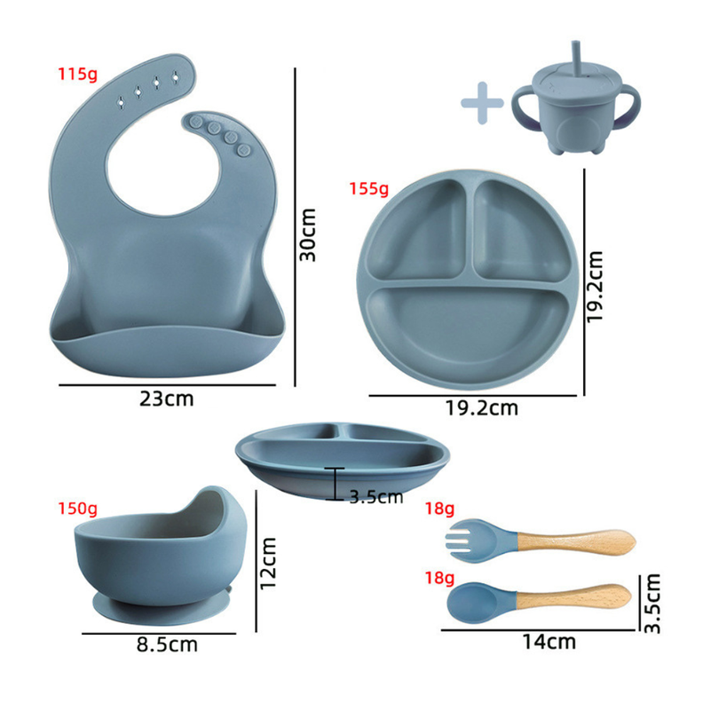 Plato Para Bebé De Silicona Juego 6 Piezas Lavable-1