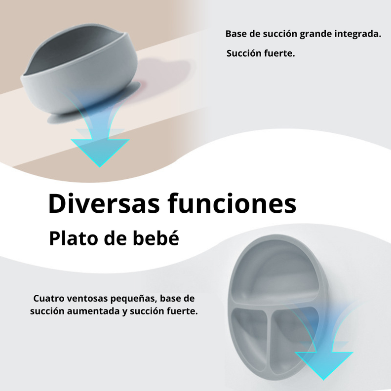 Plato Para Bebé De Silicona Juego 6 Piezas Lavable-2