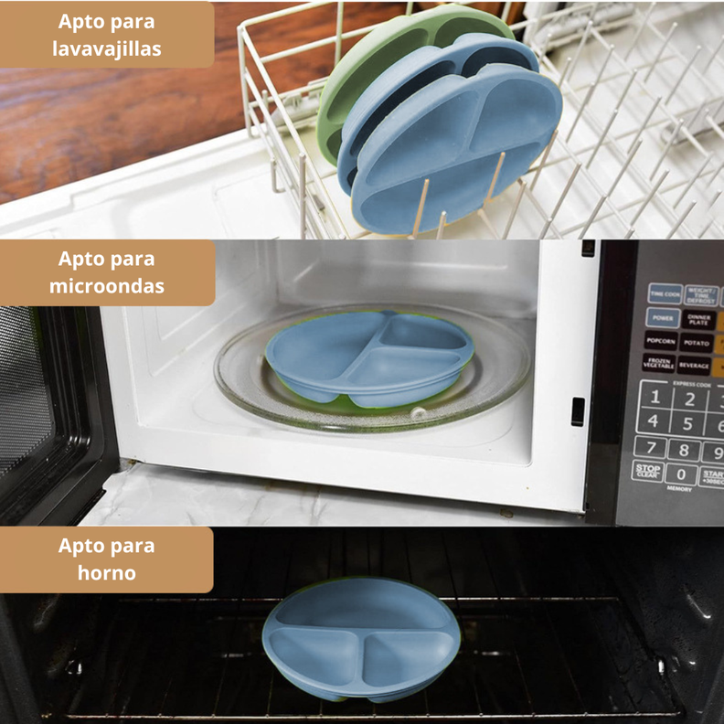Plato Para Bebé De Silicona Juego 6 Piezas Lavable-4