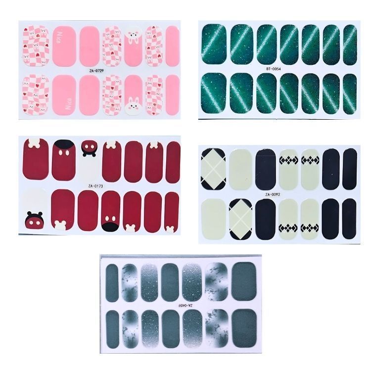 Set 10 Láminas Gel Esmalte Uñas Manicure Pintura Variados-2