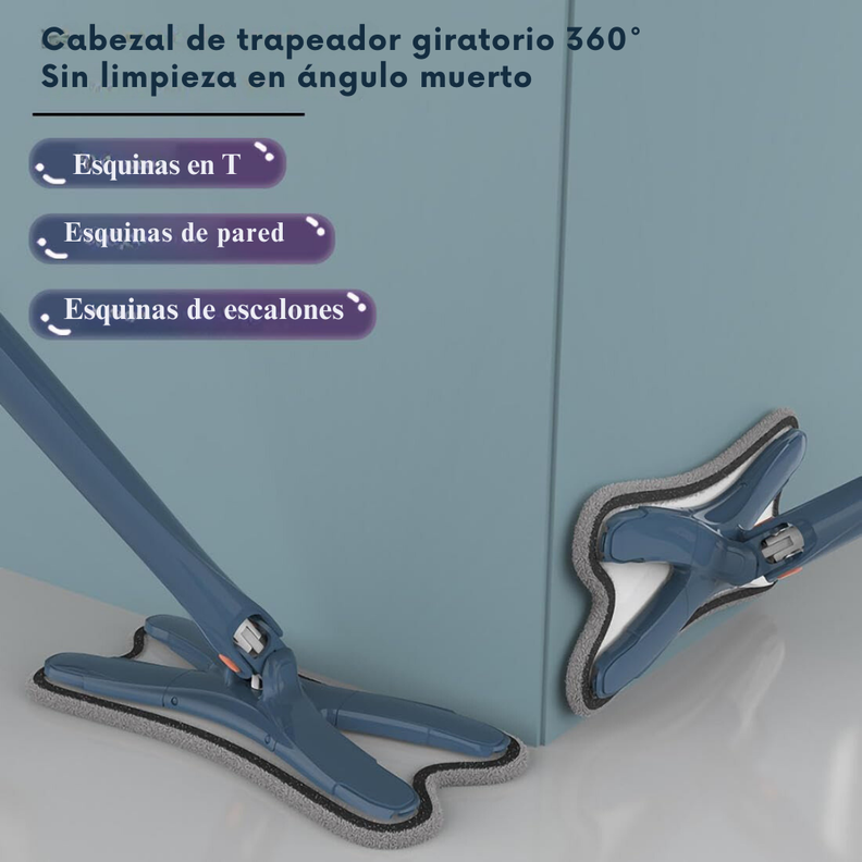 Mopa Trapeador Tipo X Con Escurridor 6 Repuesto Multiusos-5