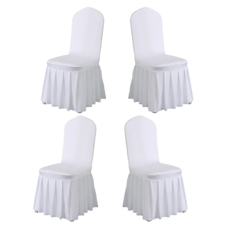 Pack 4 Funda Plisada Sillas Eventos Hoteles Fiestas Bodas-0