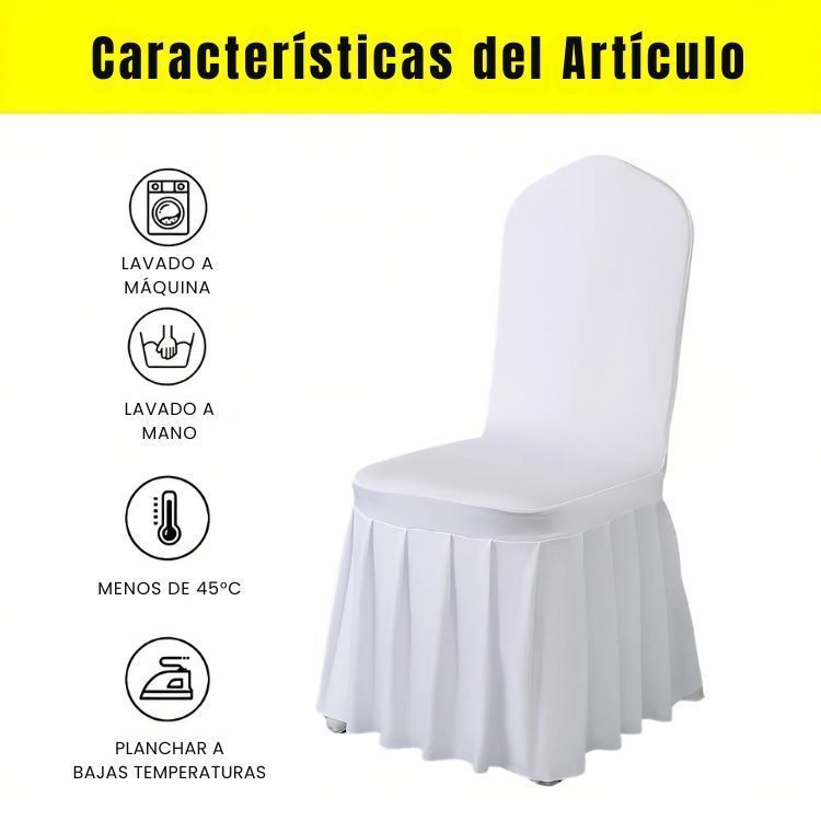 Pack 4 Funda Plisada Sillas Eventos Hoteles Fiestas Bodas-3