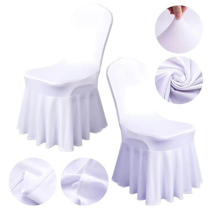Pack 4 Funda Plisada Sillas Eventos Hoteles Fiestas Bodas-4