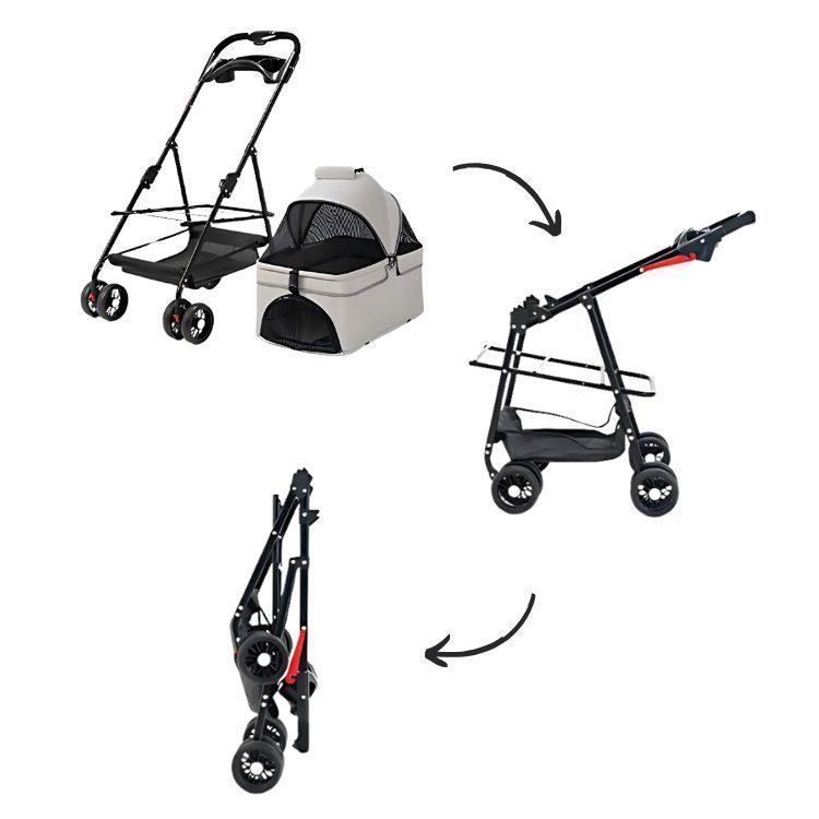 Coche Para Mascotas Raza Pequeña Plegable 20kg-3