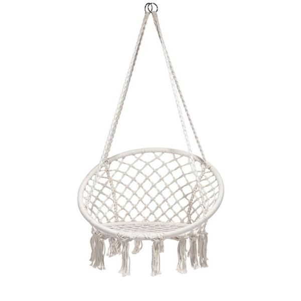 Silla Colgante Beige Tipo Hamaca Para Terraza Jardín Living-0