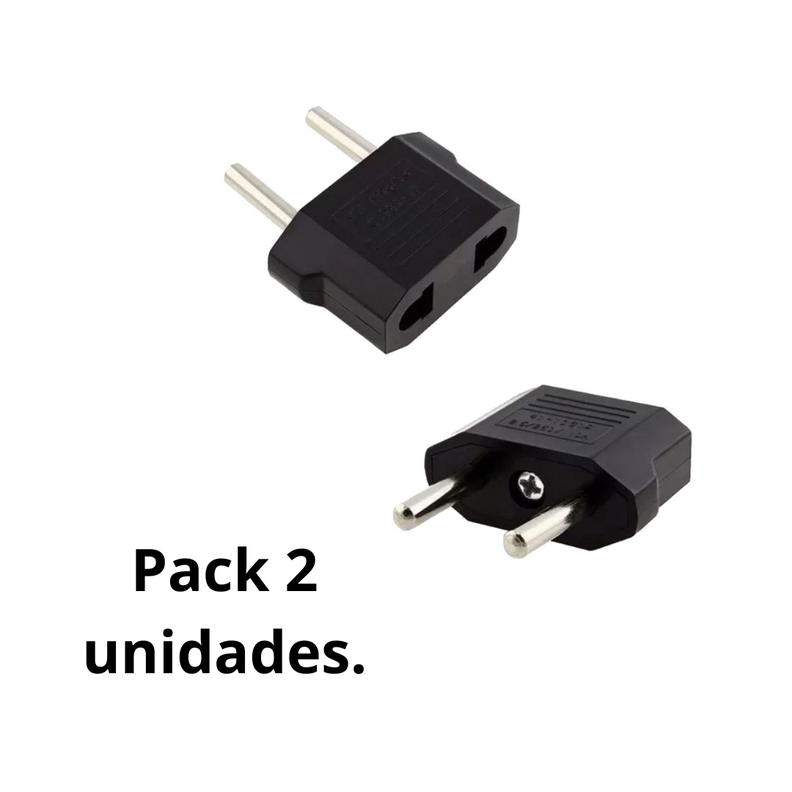 Pack 2 Adaptadores Enchufe Corriente Plug Europeo Americano-1
