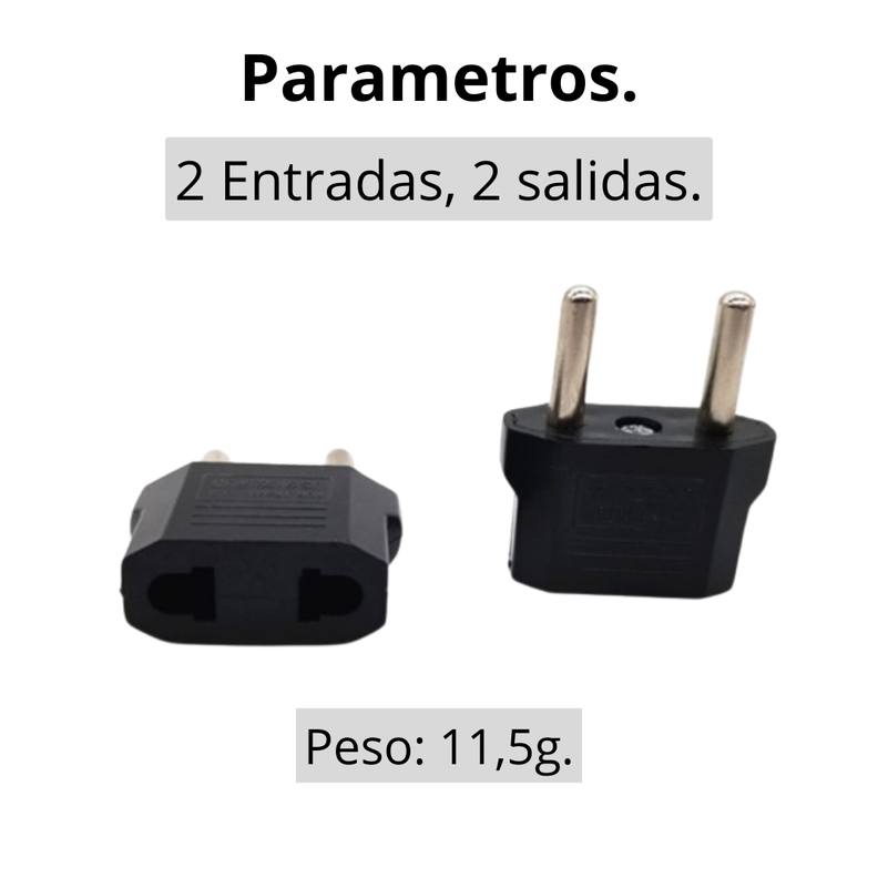 Pack 2 Adaptadores Enchufe Corriente Plug Europeo Americano-3