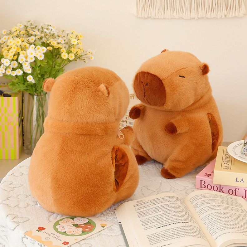 Cojin Almohada Calentador De Manos Peluche Capibara-5