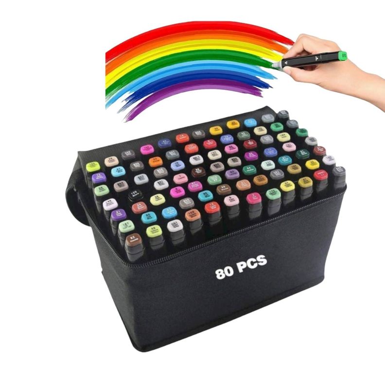 Marcador Doble Punta Tipo Touchfive x80 con Bolso-0