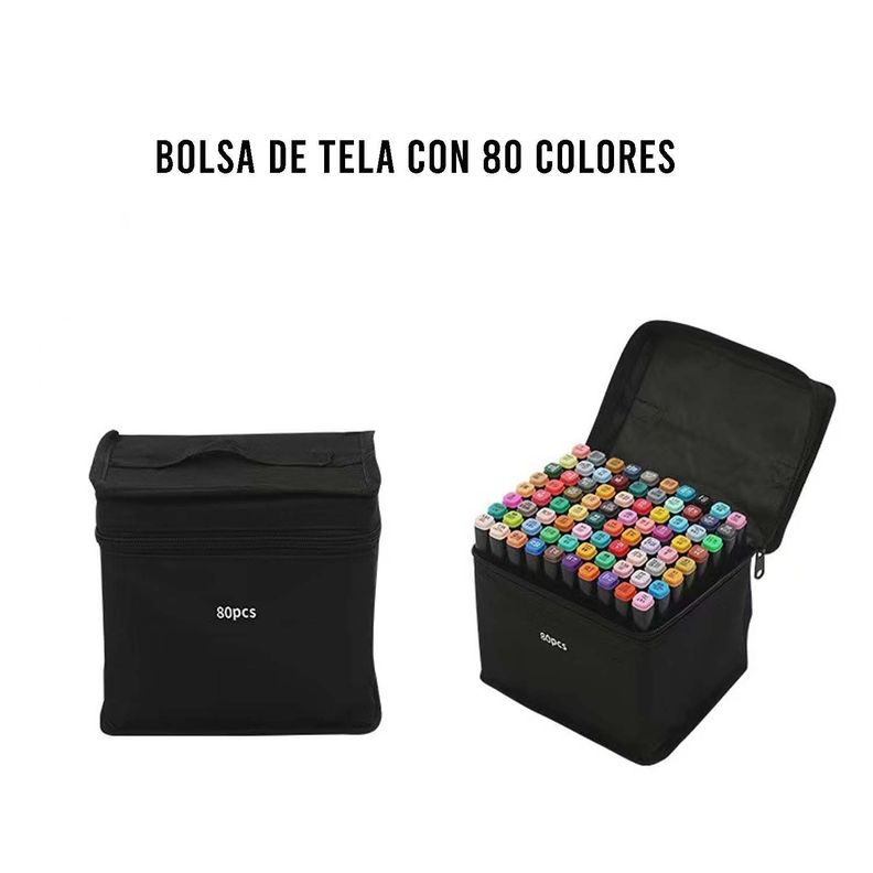 Marcador Doble Punta Tipo Touchfive x80 con Bolso-1