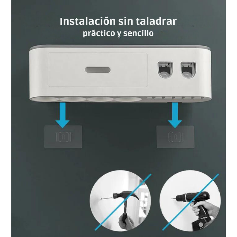 Dispensador Pasta Dental Porta Cepillos De Pared 4 Tazas-3