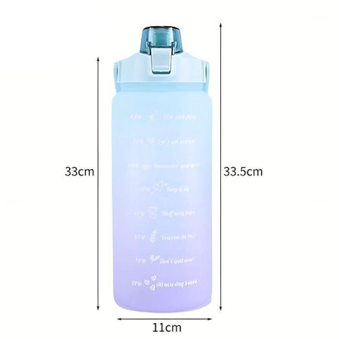 Botella De Agua De 2 Litros Con Pajita Fitness-5