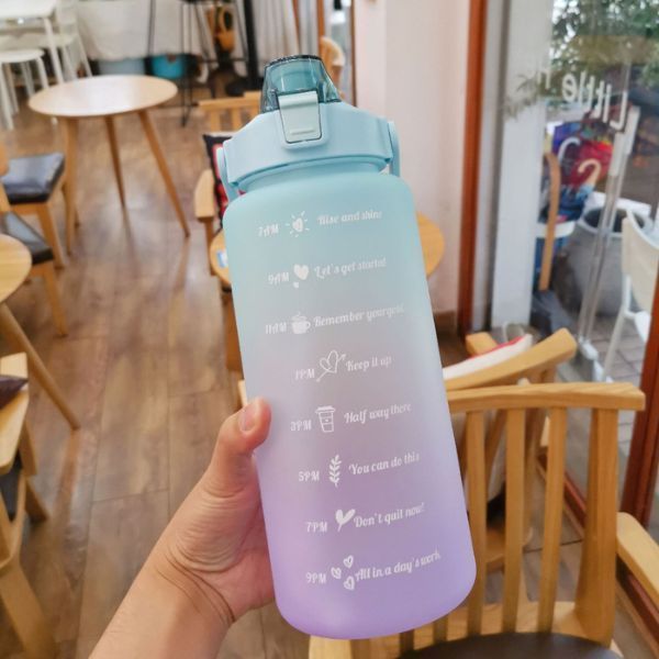 Botella De Agua De 2 Litros Con Pajita Fitness-1