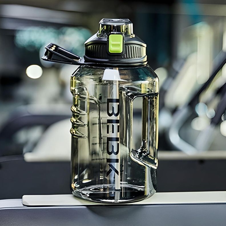 Botella De Agua Deportiva Gym Fitness + Pajita Unisex 2300ml-3