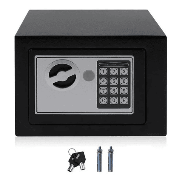 Caja Seguridad Fuerte Digital Llave Teclado Numérico-0
