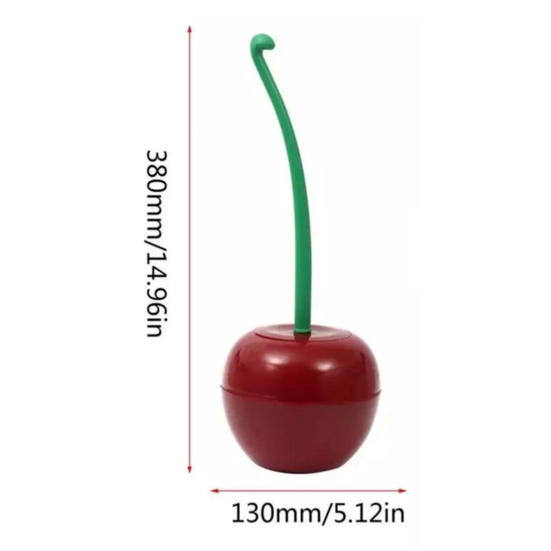Escobilla Para Baño Rojo Cereza Elegante Cerdas Suaves-1