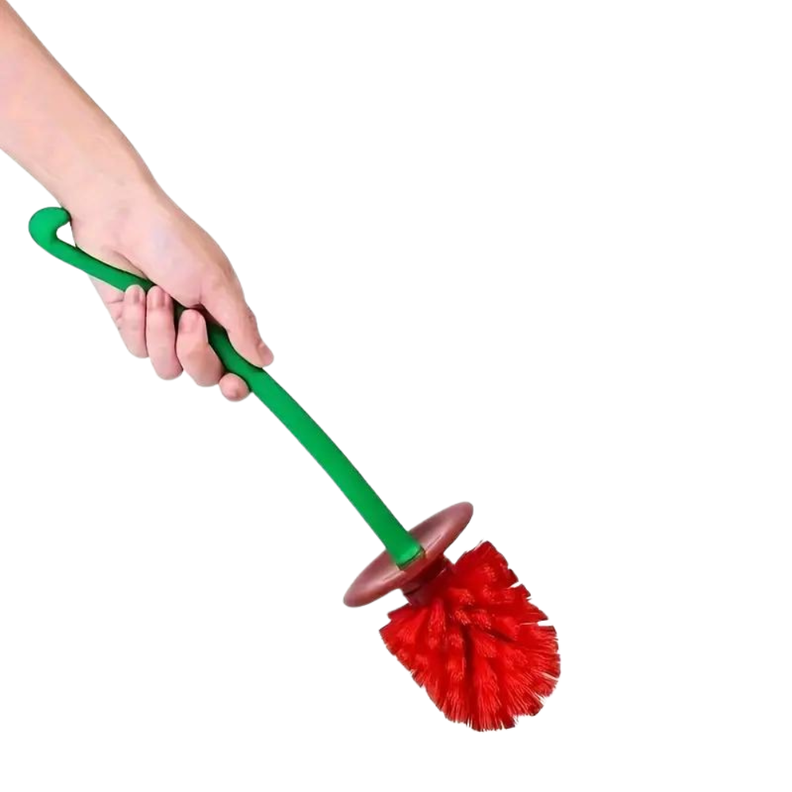 Escobilla Para Baño Rojo Cereza Elegante Cerdas Suaves-4
