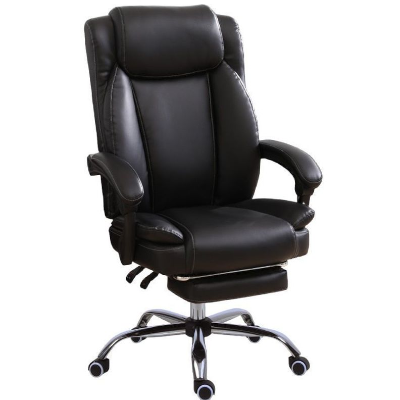 Silla PC de Cuero Boss para Oficina Con Reposapies Estilo Osaka-0