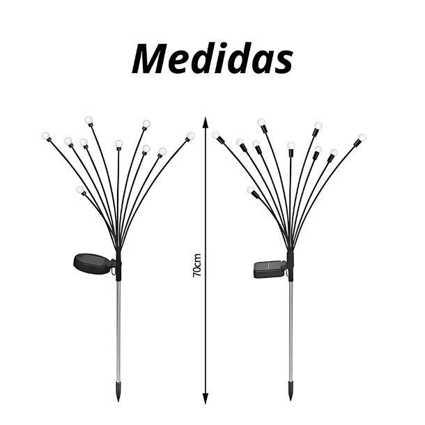 Pack 2 Luces Led En Ramo Energía Solar Exterior-1