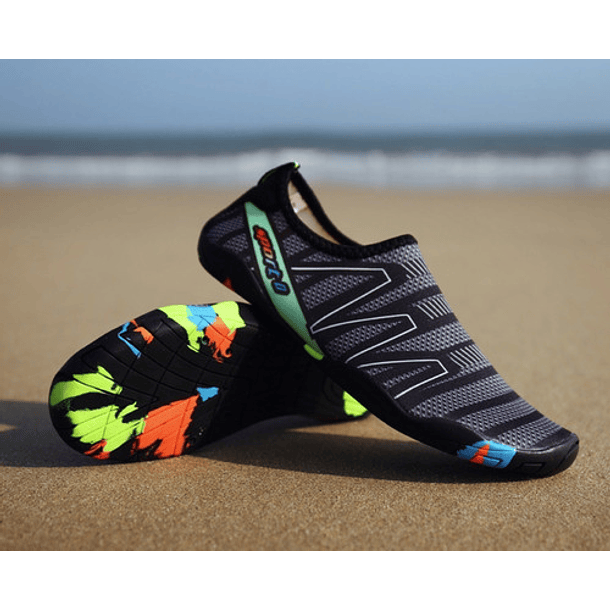 Zapatillas De Playa Zapatos De Natación Antideslizante Unisex - Negro-1