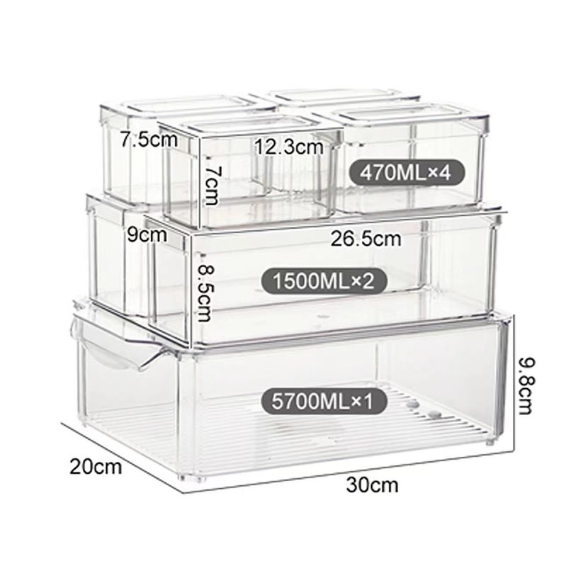 Set 7 Contenedores Refrigerador Cocina Despensa Con Tapa-1