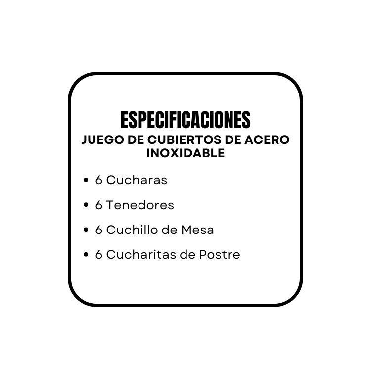 Set Cubiertos De Mesa Tornasol Acero Inoxidable 24 Piezas-5