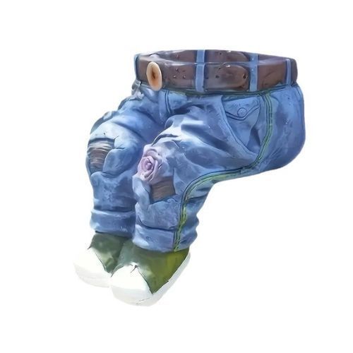 Maceta Decorativa Pantalones Jeans Flores Adorno Jardin