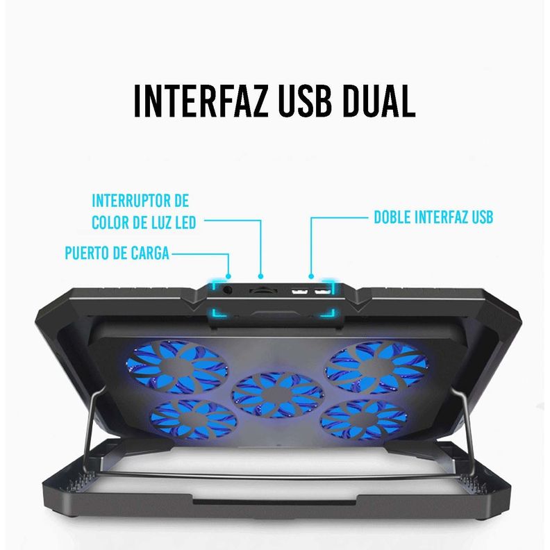 Soporte Cooler Ventilador para Notebook Refrigerante LED-3