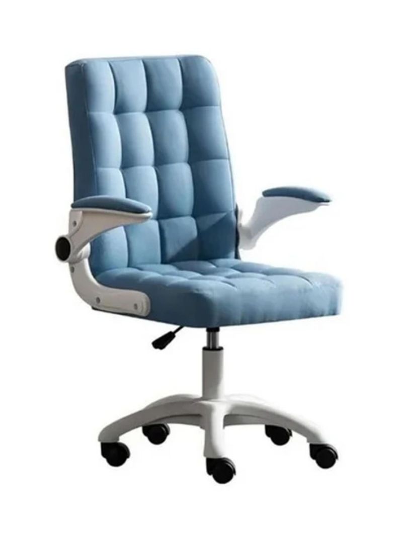 Silla De Oficina De Tela Altura Con Ajustable Y Ruedas Celeste