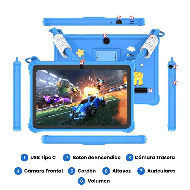 Tablet 7 Pulgadas 32 GB 2 Ram Android Con Funda Protectora-4