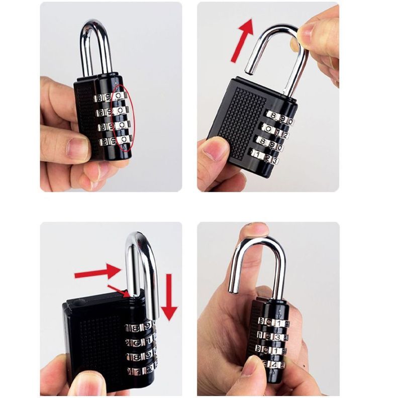 Candado de Combinación de 4 dígitos Antirrobo Cerradura-4