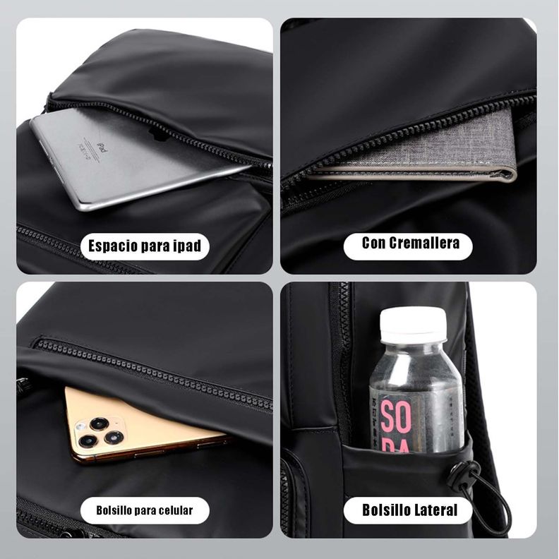 Mochila Casual Impermeable Ordenador Para Estudian-3