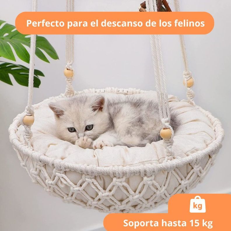 Hamaca Para Mascotas Gatos Cuna Colgante Con Cojín-3