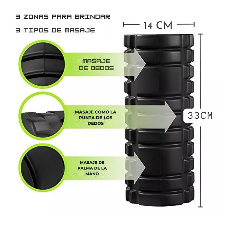 Rodillo De Yoga Foam Roller Masajes Elongación Y Pilates-4