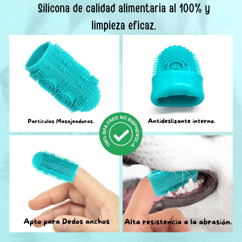 Pack 4 Cepillos Dedal Limpiadientes Para Perros-4