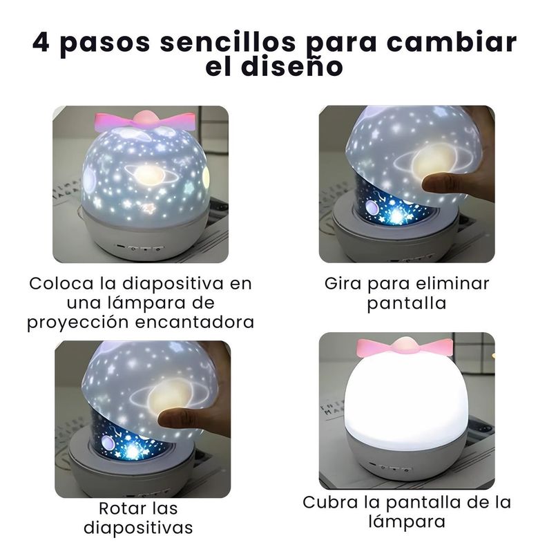 Proyector De Luz Nocturna Stickers Intercambiables Relajante-5